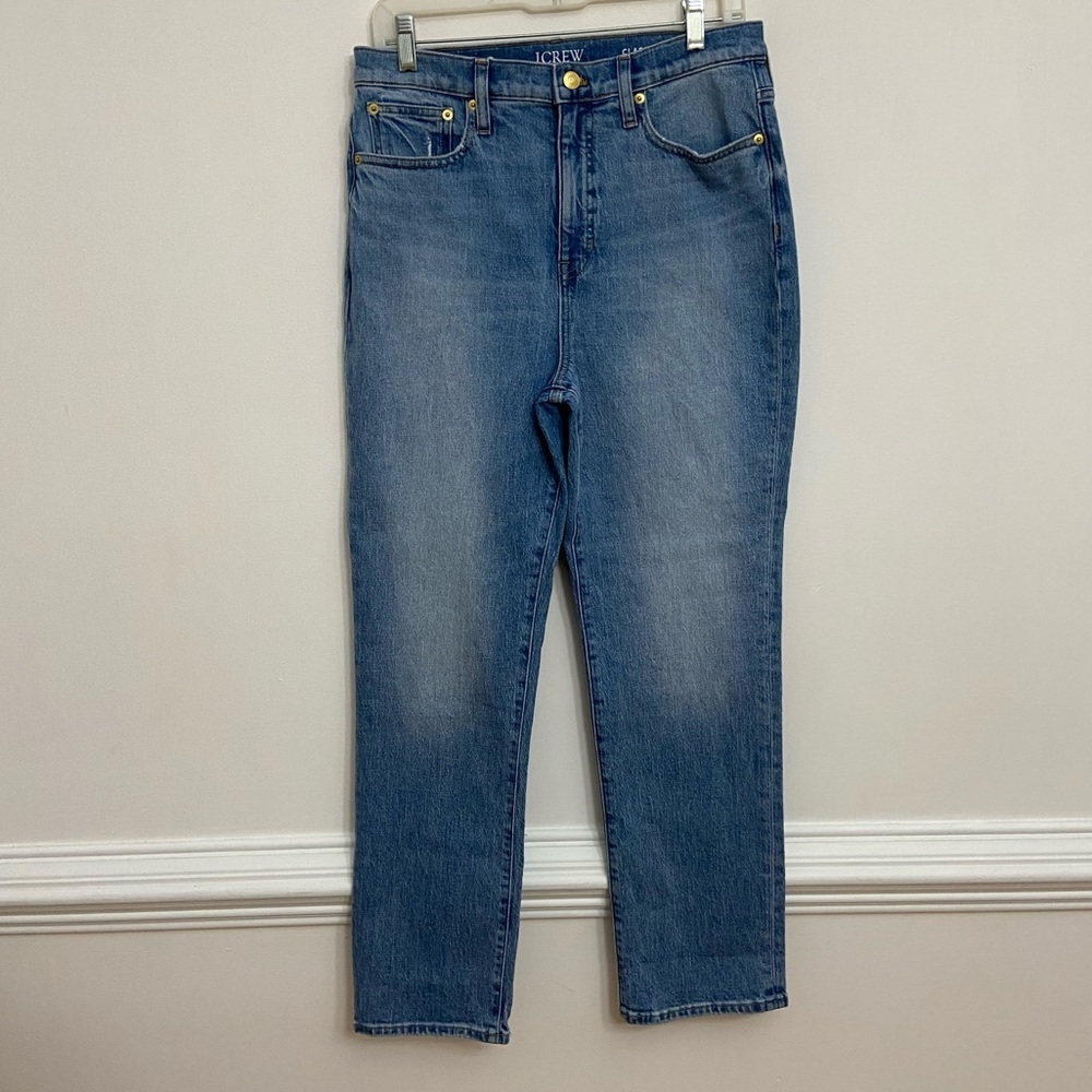 J Crew Classic Straight Jeans Women's Size 28 Cotton Blend Blue Denim